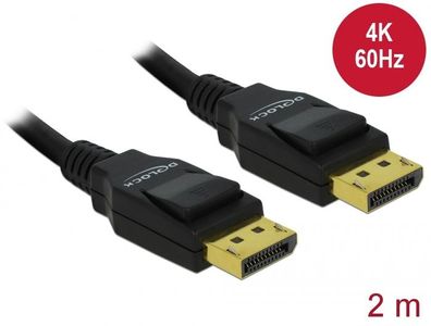Delock Kabel Displayport 1.2 Stecker > Displayport Stecker 4K 2 m