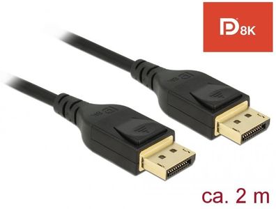 Delock Kabel Displayport 8K 60Hz 2m DP 8K zertifiziert schwarz