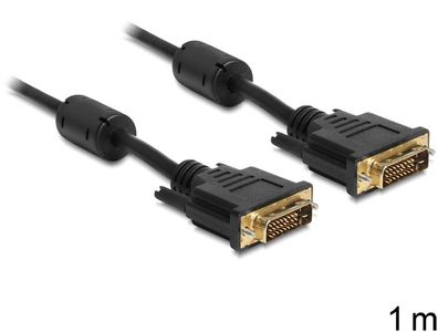 Delock Kabel DVI 24 + 1 Stecker > DVI 24 + 1 Stecker 1 m schwarz