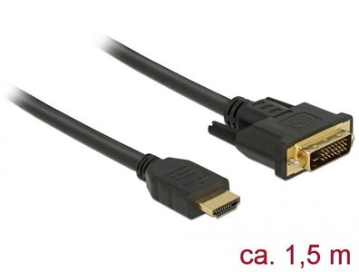 Delock Kabel DVI 24 + 1 Stecker > HDMI-A Stecker 1,5 m