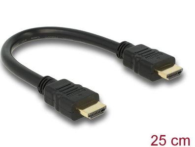 Delock Kabel HDMI A Stecker > HDMI A Stecker 4K 25 cm