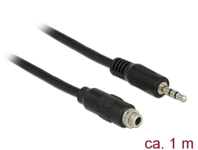 Delock Kabel Klinke 3 Pin 3,5 mm Stecker > Buchse 1 m