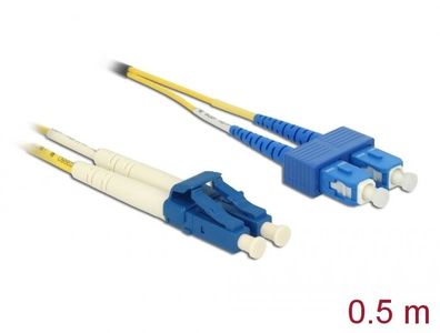 Delock Kabel LWL LC > SC Singlemode OS2 0,5 m