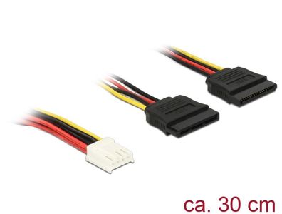 Delock Kabel Power 4 Pin Floppy Buchse > 2 x SATA 15 Pin