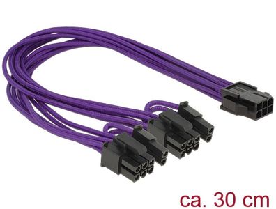 Delock Kabel Power PCIe 6 pin Bu > 2 x 8 pin St 30 cm