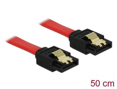 Delock Kabel SATA 6 Gb/s Stecker gerade > SATA Stecker gerade 50 cm rot Metall
