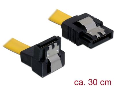 Delock Kabel SATA 6 Gb/s Stecker gerade > SATA Stecker unten gewinkelt 30 cm gel