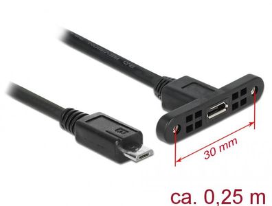 Delock Kabel USB 2.0 Micro-B Buchse zum Einbau > USB 2.0 Mic