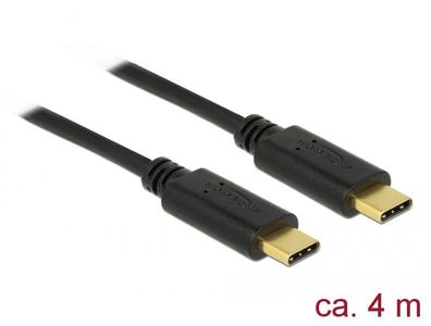 Delock Kabel USB 2.0 USB Type-C? Stecker > USB Type-C? Stecker 4,0 m schwarz 3 A