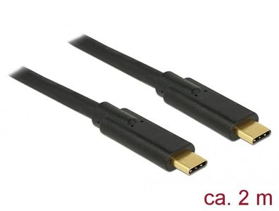 Delock Kabel USB 3.1 Gen 1 USB Type-C? St. > USB Type-C? St. E-Marker 2m schwarz