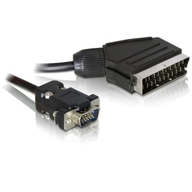 Delock Kabel Video Scart Stecker (Ausgang) > VGA Stecker (Eingang) 2 m