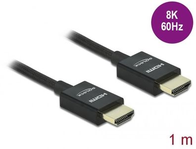 Delock Koaxiales High Speed HDMI Kabel 48 Gbps 8K 60 Hz schwarz 1 m