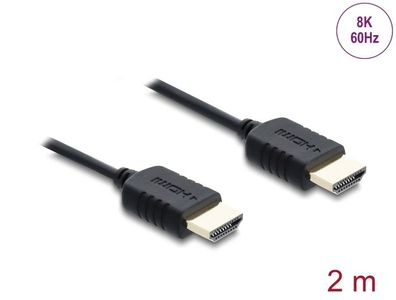 Delock Koaxiales High Speed HDMI Kabel 8K 60 Hz 48 Gbps mit Geflechtmantel 2 m