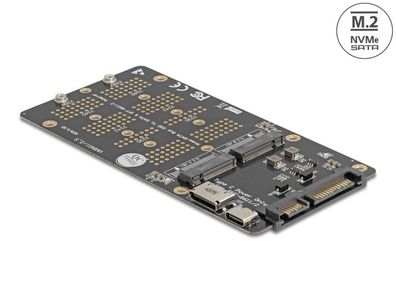 Delock Konverter M.2 Key M NVMe SSD zu OCuLink SFF-8612 und M.2 Key B SATA SSD z