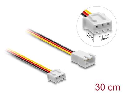 Delock Lüfter Verlängerungskabel JST Stecker zu Buchse 3 Pin 30 cm