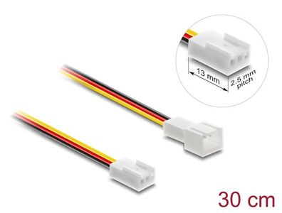Delock Lüfter Verlängerungskabel Stecker zu Buchse 3 Pin,30 cm