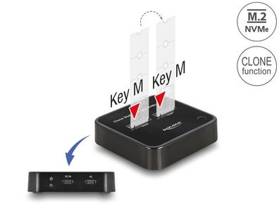 Delock M.2 Dockingstation für 2 x M.2 NVMe PCIe SSD mit Klon Funktion