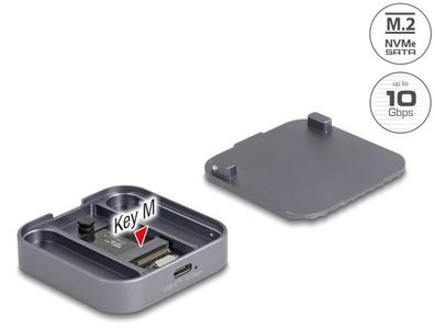 Delock Magnetisches Gehäuse USB Type-C? 10 Gbps für 1 x M.2 NVMe oder SATA SSD