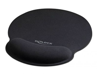 Delock Mauspad mit Handballenauflage rund schwarz