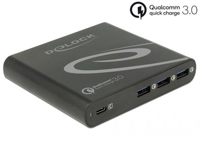 Delock Netzteil extern USB Type-C? PD + 3x USB A Quickcharge3.0 85W schwarz