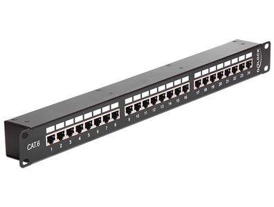 Delock Netzwerk 19Zoll Kupplungs-Patchpanel 24 Port Cat.6