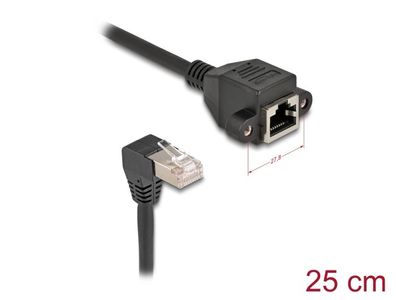 Delock Netzwerk Verlängerungskabel S/FTP Stecker RJ45 Stecker 90° gewinkelt