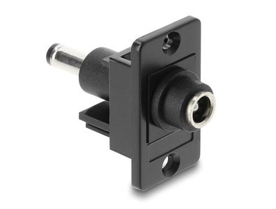 Delock Panel Mount DC 5,5 x 2,5 mm Buchse zu DC 5,5 x 2,1 mm Stecker schwarz