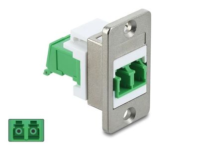 Delock Panel Mount LC Duplex Buchse zu LC Duplex Buchse mit Laserschutzklappe in