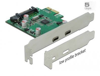 Delock PCI Express x1 Karte zu 2 x extern SS USB (USB 3.2 Gen 1) Type-C? Buchse