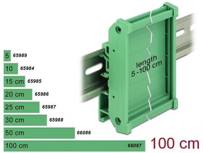 Delock Platinenhalterung für Hutschiene 100 cm lang