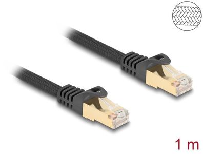Delock RJ45 Netzwerkkabel mit Geflechtmantel Cat.6A S/FTP