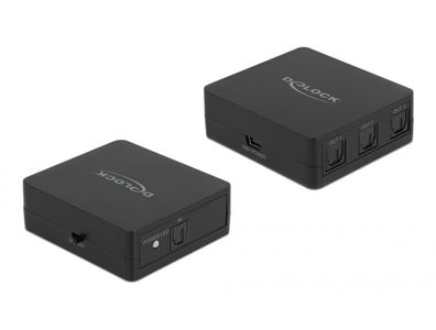 Delock S/PDIF Toslink Splitter 1 In 3 Out mit USB Stromversorgung