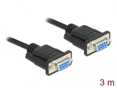 Delock Seriell Kabel RS-232 Sub-D9 Buchse zu Buchse Nullmodem 3 m