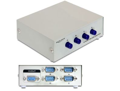 Delock Seriell Umschalter RS-232 / RS-422 / RS-485 4-Port manuell