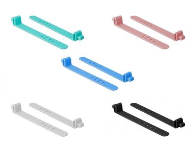 Delock Silikon-Kabelbinder wiederverwendbar 10 Stück farbig sortiert