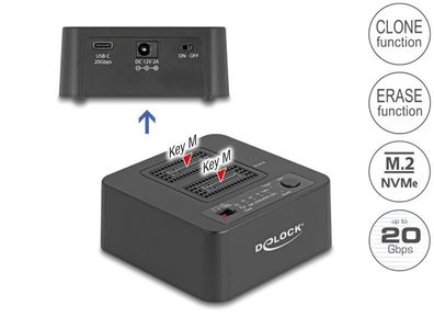 Delock USB 20 Gbps M.2 Dockingstation für 2 x M.2 NVMe PCIe SSD