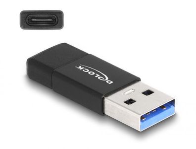 Delock USB 3.2 Gen 2 Adapter USB Typ-A Stecker zu USB Type-C? Buchse schwarz