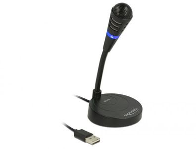 Delock USB Mikrofon mit Standfuß und Touch Mute Taste