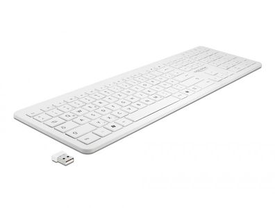 Delock USB Tastatur 2,4 GHz kabellos weiß (flach)