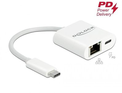 Delock USB Type-C? Adapter zu Gigabit LAN 10/100/1000 Mbps