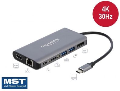 Delock USB Type-C? Dockingstation 4K - HDMI / DP / USB 3.0 / SD / LAN / PD 3.0