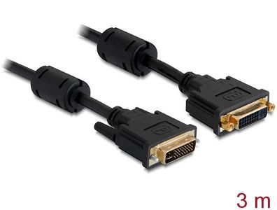 Delock Verlängerungskabel DVI 24 + 5 Stecker > DVI 24 + 5 Buchse 3 m schwarz
