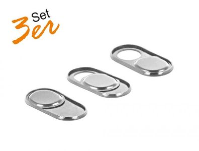 Delock Webcam Abdeckung für Notebook, Tablet und Smartphone 3er Pack silber