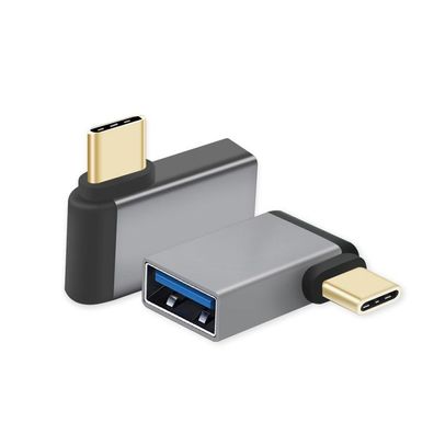 helos Adapter OTG, USB 3.1 A Buchse/Type-C? Stecker, gewinkelt, anthrazit
