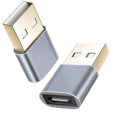 helos Adapter, USB 2.0 Type-C Buchse/USB 2.0 Stecker, Premium, dunkelgrau