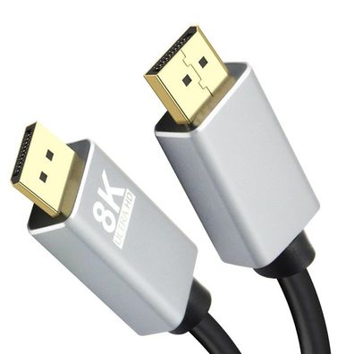 helos Anschlusskabel, DisplayPort Stecker/Stecker, Premium 8K, 5,0m, schwarz