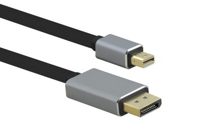 helos Anschlusskabel, mini DisplayPort St./DP St., Premium 8K, 2,0m, schwarz