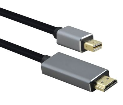 helos Anschlusskabel, mini DisplayPort St./HDMI St., Premium 4K, 3,0m, schwarz