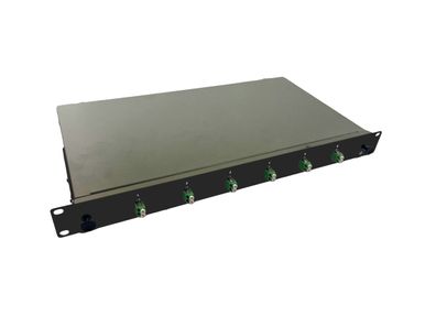 helos LWL 19Zoll Spleissbox 6 x LC/APC Duplex OS2, spleißfertig, schwarz