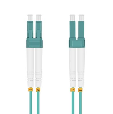 helos LWL OM3 Patchkabel Duplex LSZH 3,0mm LC/LC aqua 20,0m